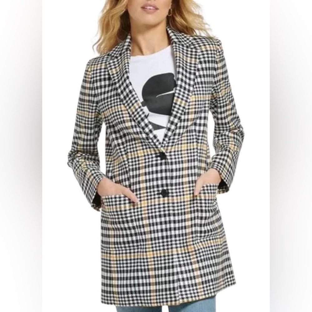 NWT Truth by Republic Women’s Houndstooth Plaid Blazer Size 6 - Picture 1 of 4